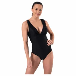 Waikani Beachwear Halia Frill Swimsuit Black* Simning|Badkläder