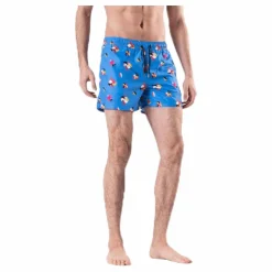 Happy Socks Hibiscus Swim Shorts Blue* Simning|Badkläder