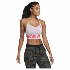 Nike Indy Pro Long Line Bra Silver/Red* Sport-Bh:Ar|Träning