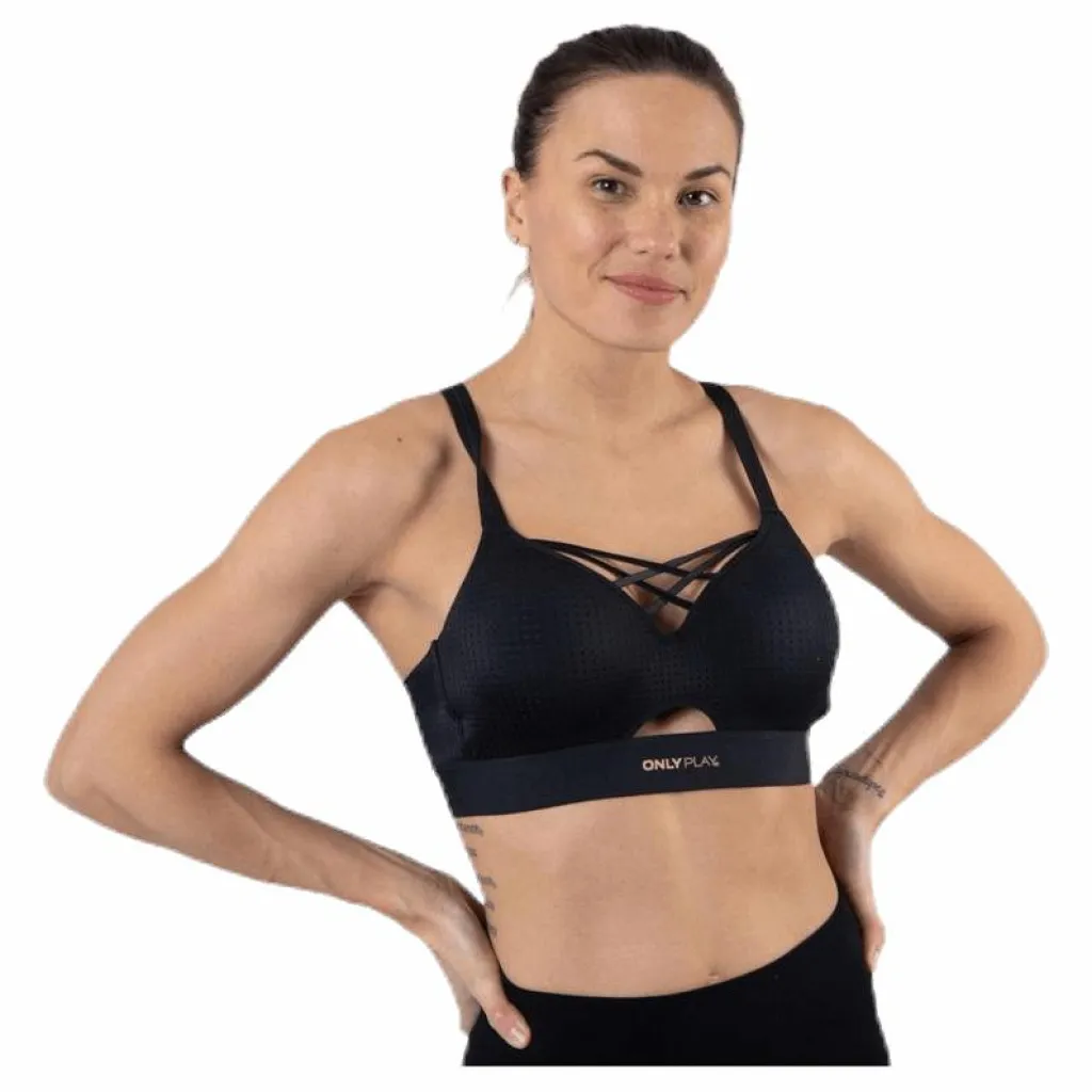 Only Play Jayda Metallic Sports Bra Black* Sport-Bh:Ar|Träning