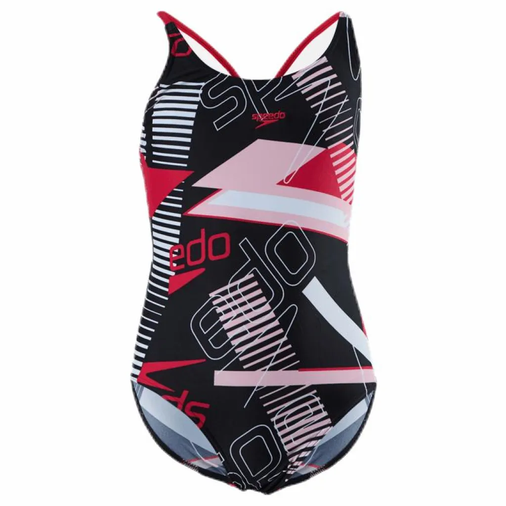 Speedo Junglespeak Allover Tieback Black/Red* Simning|Badkläder