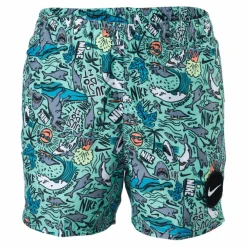 Nike Swim Junior 4" Volley Short AOP Green*Barn Simning|Badkläder