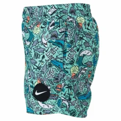 Nike Swim Junior 4" Volley Short AOP Green*Barn Simning|Badkläder