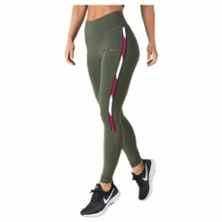 Tommy Hilfiger Sport Legging Full Length With Tape Green* Tights|Träning
