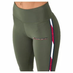 Tommy Hilfiger Sport Legging Full Length With Tape Green* Tights|Träning