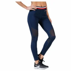 Tommy Hilfiger Sport Legging With Mesh Full Length Blue* Tights|Träning