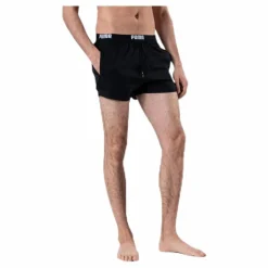 Puma Logo Short Length Swim Shorts Black* Simning|Badkläder