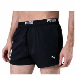 Puma Logo Short Length Swim Shorts Black* Simning|Badkläder