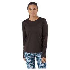 Endurance Maje W Melange L-s Tee Black Bean* Löpning|Tröjor