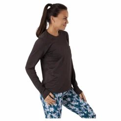 Endurance Maje W Melange L-s Tee Black Bean* Löpning|Tröjor