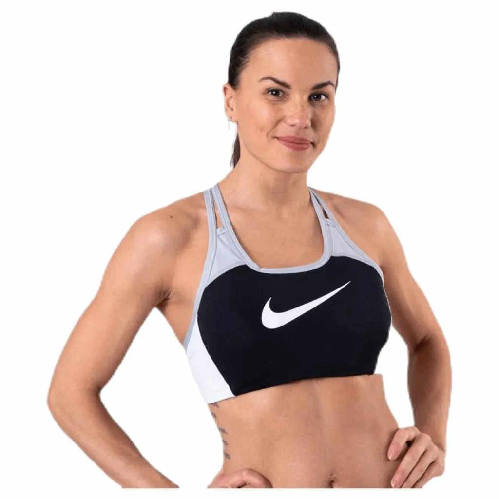 Nike Medium Pad Logo Bra Black/Grey* Sport-Bh:Ar|Träning