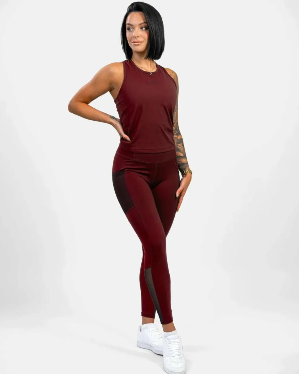 Gavelo Mesh Pocket Leggings Dark Burgundy* Tights|Träning