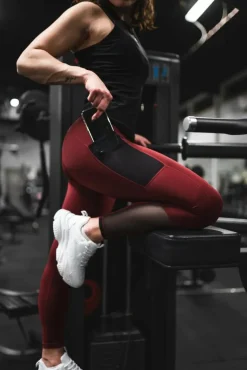 Gavelo Mesh Pocket Leggings Dark Burgundy* Tights|Träning