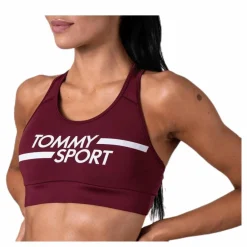 Tommy Hilfiger Sport Mid Support Bra Logo Red* Sport-Bh:Ar|Träning