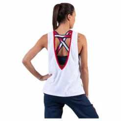 Tommy Hilfiger Sport Open Back Tape Tank Top White* Linnen|Träning