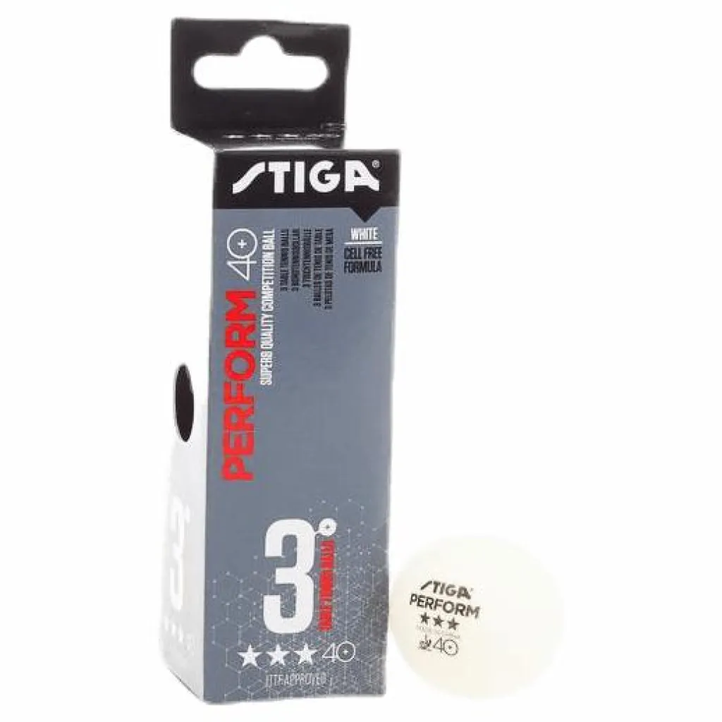 Stiga Perform 3-Star ABS 3-Pack White* Racket Och Bollar|Racketsporter