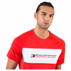 Tommy Hilfiger Sport Performance Mesh Tee Red* T-Shirts|Träning