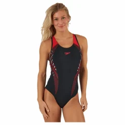 Speedo Placement Laneback Black/red* Simning|Badkläder
