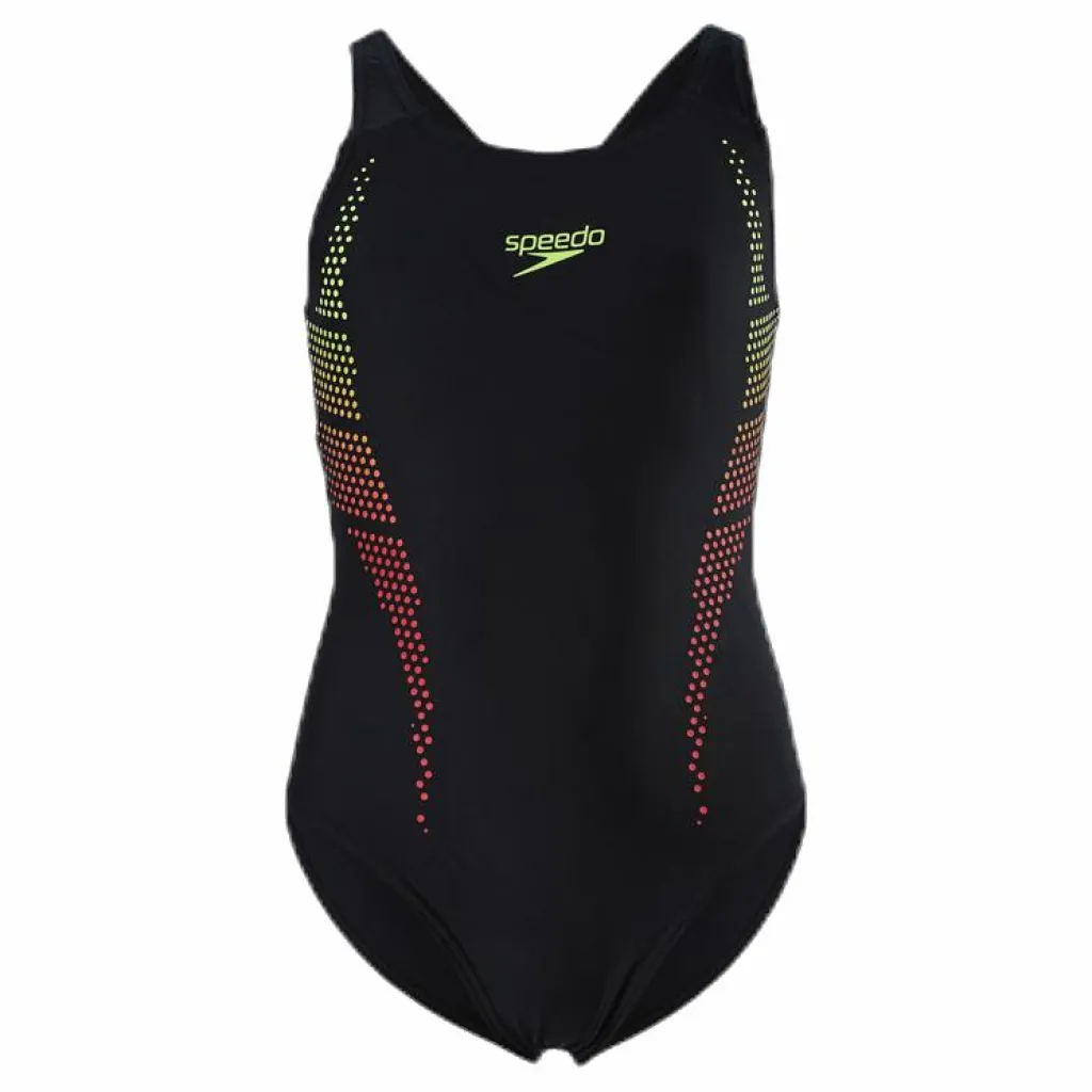 Speedo Plastisol Placement Muscleback Black/Yellow*Barn Simning|Badkläder