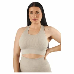 BLACC Rib Seamless Crop Top Mushroom* Löpning|Träning