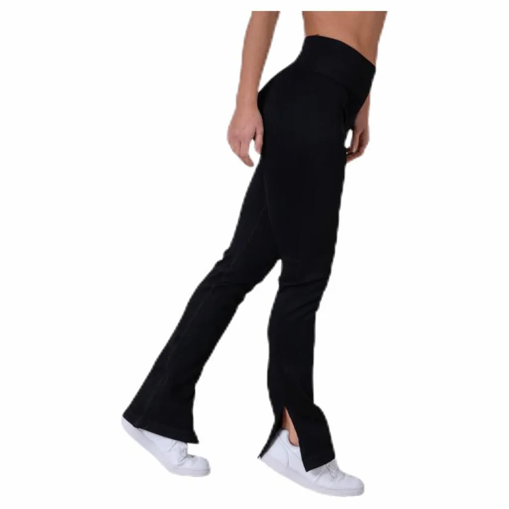 Casall Seamless Rib Slit Pants Black* Träning|Byxor