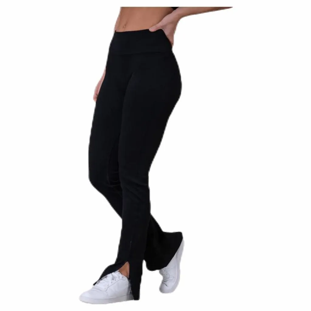Casall Seamless Rib Slit Pants Black* Träning|Byxor