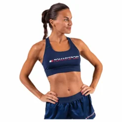 Tommy Hilfiger Sport Sports Bra Medium Tri Logo Blue* Sport-Bh:Ar|Träning
