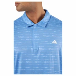 adidas Stripe Zip Golf Polo Shirt Blufus/White* Golf|T-Shirts