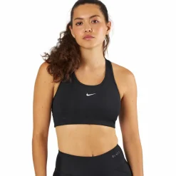 Nike Swoosh Women's Medium-Support 1-Piece Pad Sports Bra BLACK/WHITE* Löpning|Träning