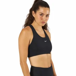 Nike Swoosh Women's Medium-Support 1-Piece Pad Sports Bra BLACK/WHITE* Löpning|Träning