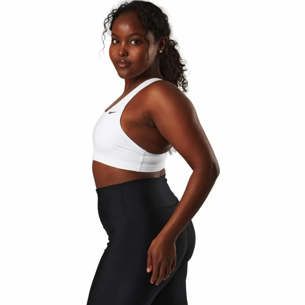 Nike Swoosh Women's Medium-Support Non-Padded Sports Bra WHITE/BLACK* Löpning|Träning