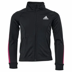 adidas Team Polyester 3-Stripes Tracksuit Black / Team Real Magenta*Barn Tracksuits|Träning