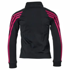 adidas Team Polyester 3-Stripes Tracksuit Black / Team Real Magenta*Barn Tracksuits|Träning