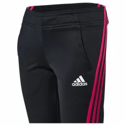 adidas Team Polyester 3-Stripes Tracksuit Black / Team Real Magenta*Barn Tracksuits|Träning
