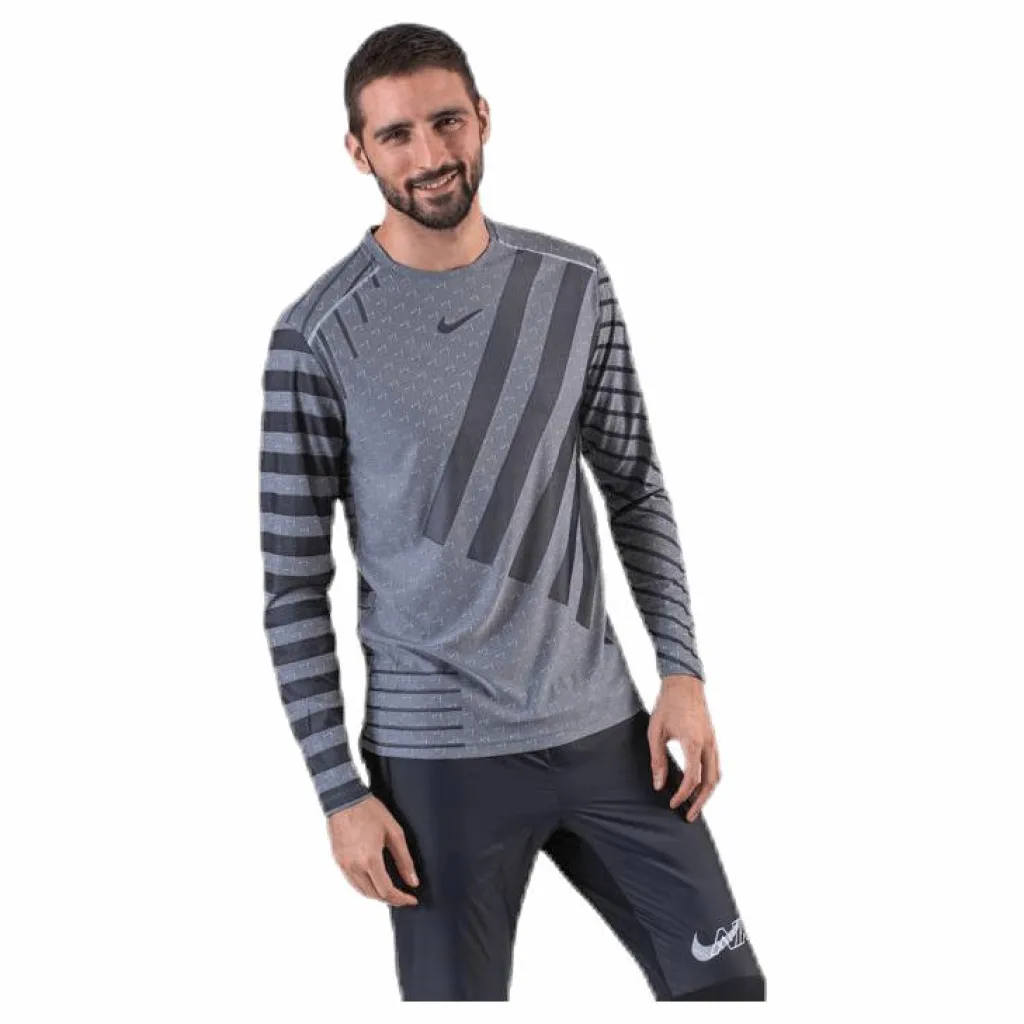 Nike Tech Knit Cool LS Black/Grey* Tröjor|Löpning