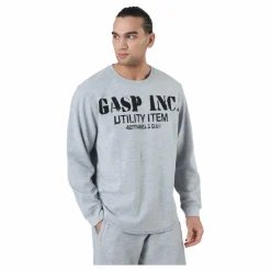 GASP Thermal Gym Sweater Grey Melange* Tröjor|Träning