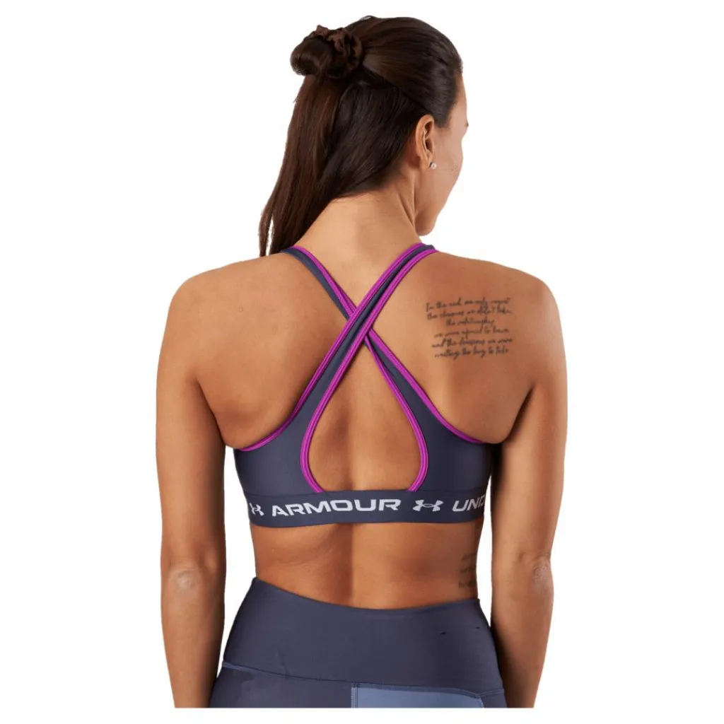 Under Armour Ua Crossback Mid Bra Tempered Steel* Träning|Sport-Bh:Ar