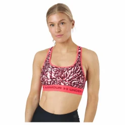 Under Armour Ua Crossback Mid Print Penta Pink / Penta Pink / Blac* Löpning|Sport-Bh:Ar