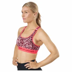 Under Armour Ua Crossback Mid Print Penta Pink / Penta Pink / Blac* Löpning|Sport-Bh:Ar