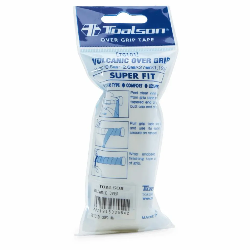 Toalson Volcanic Over Grip 1P White* Racketsporter|Racket Och Bollar