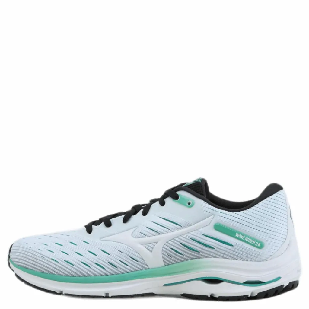 Mizuno Wave Rider 24 White/Green* Löparskor|Löpning