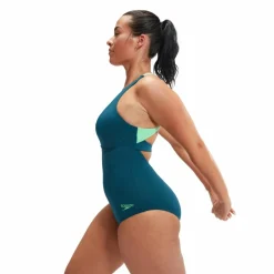 Speedo Womens Flex Band Swimsuit With Blue/green* Simning|Badkläder