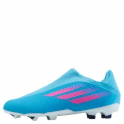 adidas X Speedflow.3 Laceless Firm Ground Boots Sky Rush / Team Shock Pink / Cloud White*Barn Fotboll|Fotbollsskor