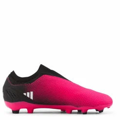 adidas X Speedportal.3 Laceless Firm Ground Boots Team Shock Pink 2 / Zero Metalic / Core Black*Barn Fotboll|Fotbollsskor