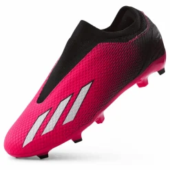 adidas X Speedportal.3 Laceless Firm Ground Boots Team Shock Pink 2 / Zero Metalic / Core Black*Barn Fotboll|Fotbollsskor