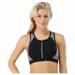 Stay in place Zip Bra Grey* Sport-Bh:Ar|Löpning